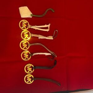 Michael Kors Gold Logo Keychains with Mixed Straps